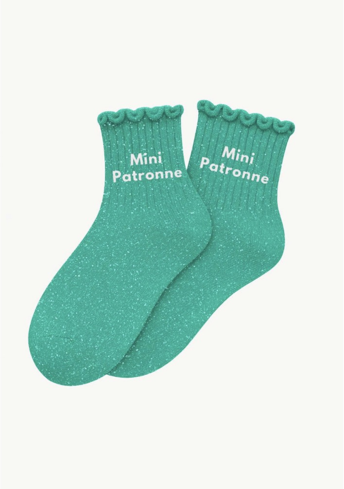 Chaussette à paillettes enfant "Mini patronne"