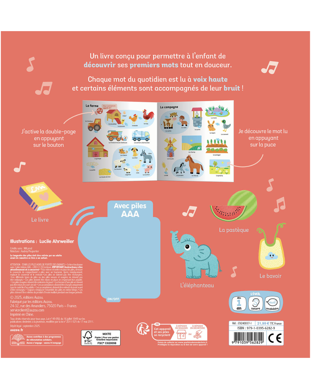 Livre Mes 500 premiers mots sonores - AUZOU