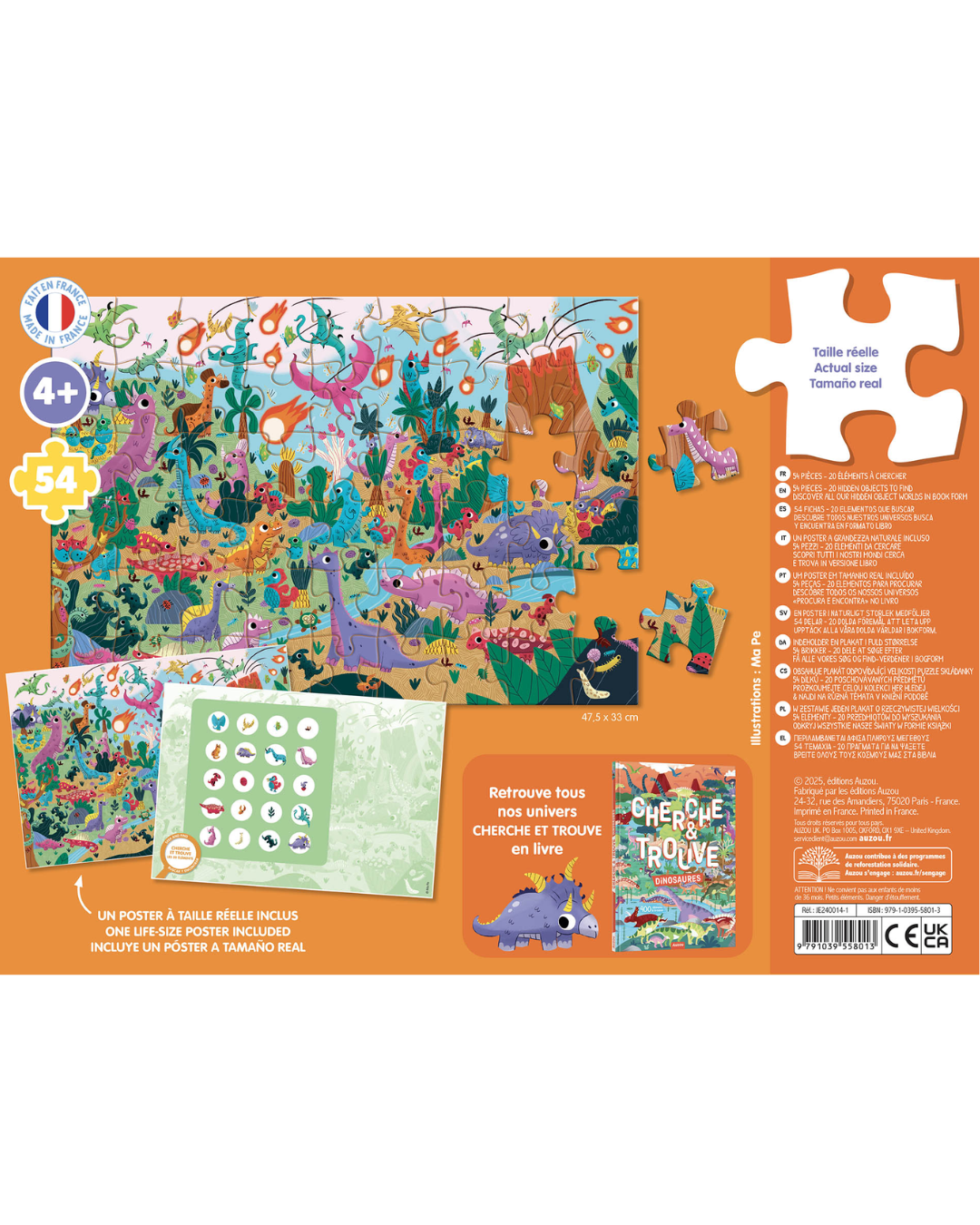 Puzzles cherche et trouve "Dinosaures" - AUZOU