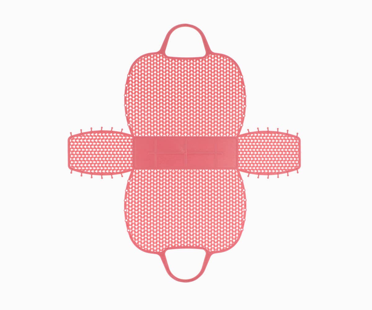 Panier Rétro Vintage Cherry Monnëka en plastique recyclable avec filet intégré, idéal pour la plage, la piscine et les sorties estivales.