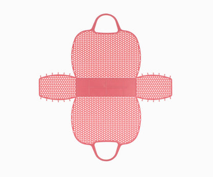 Panier Rétro Vintage Cherry Monnëka en plastique recyclable avec filet intégré, idéal pour la plage, la piscine et les sorties estivales.