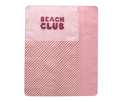 Couverture Pique-Nique Stripes Bloom & Blush Monnëka imperméable et anti-sable avec sangle de transport pour plage et pique-nique.