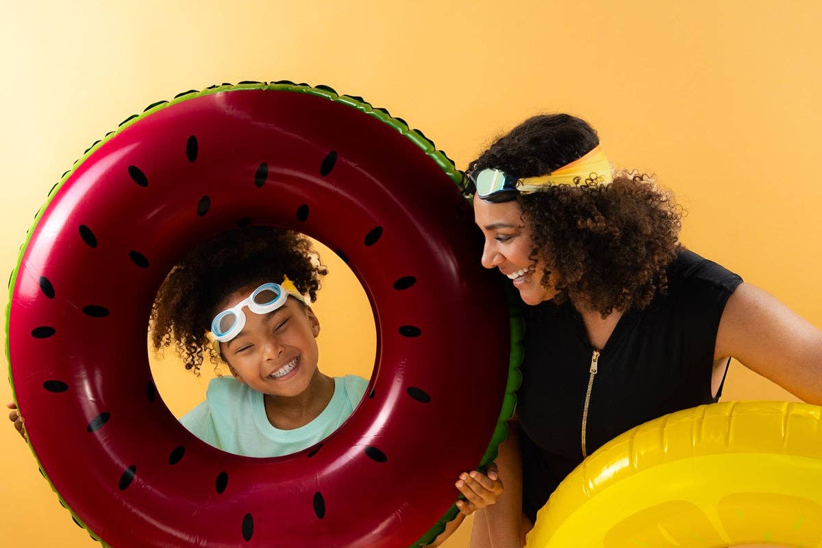 lunettes de piscine enfant Morning bliss Waterplops avec bandeau stretch