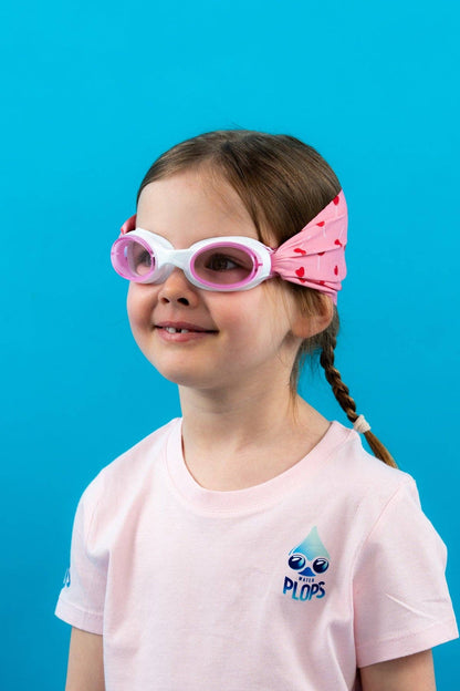 lunettes de piscine enfant sucette coeur Waterplops avec bandeau stretch