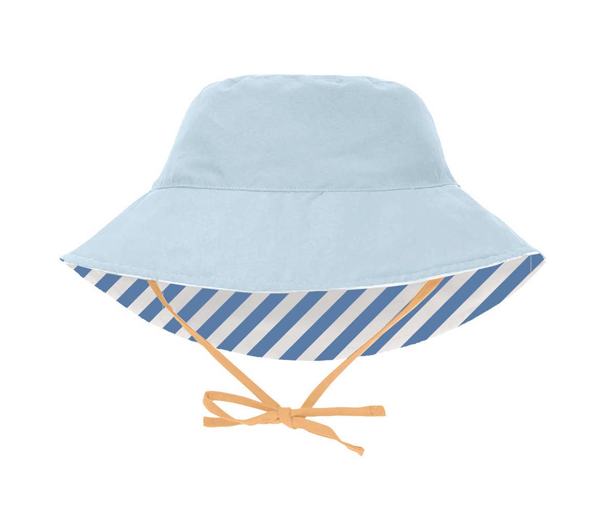 Bob Réversible Stripes Blues & Beyond Monnëka avec protection solaire UPF pour enfant, chapeau été réversible pour plage et piscine