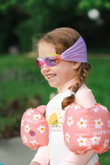 lunettes de piscine babyplops uni violet 2-6 ans Waterplops avec bandeau stretch