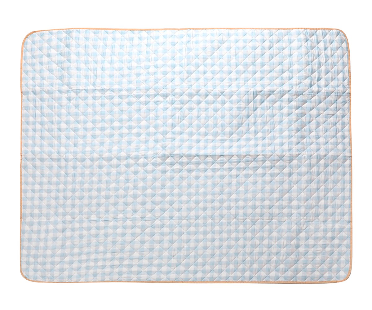 Couverture Pique-Nique Stripes Apricot Monnëka imperméable et anti-sable avec sangle de transport pour plage et pique-nique.