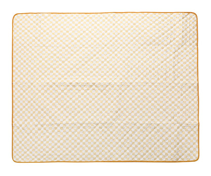 Couverture Pique-Nique Stripes Yellow Chess Monnëka imperméable et anti-sable avec sangle de transport pour plage et pique-nique.