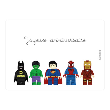 Carte Postale / Card "Anniversaire Super-Héros"