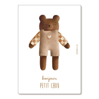 Carte Postale / Card “Doudou Ours marron"