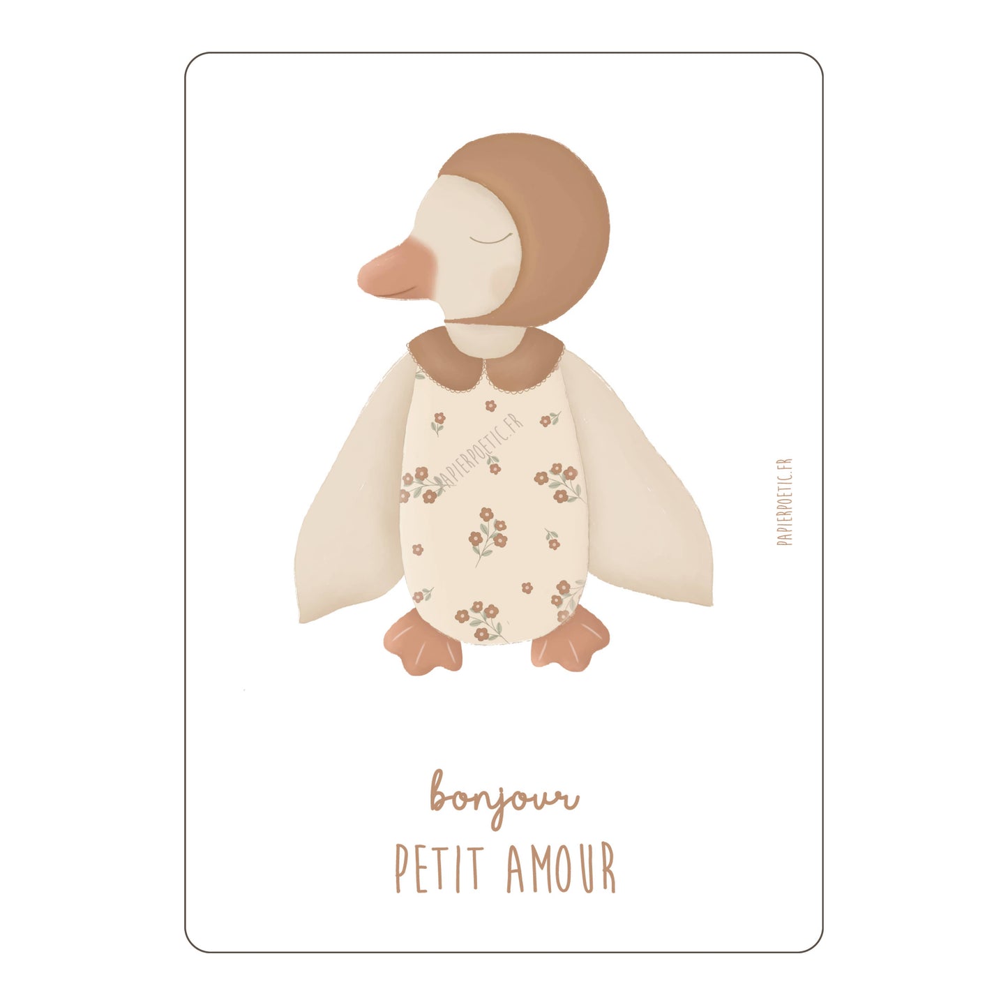 Carte Postale / Card "Doudou Canard Girl"