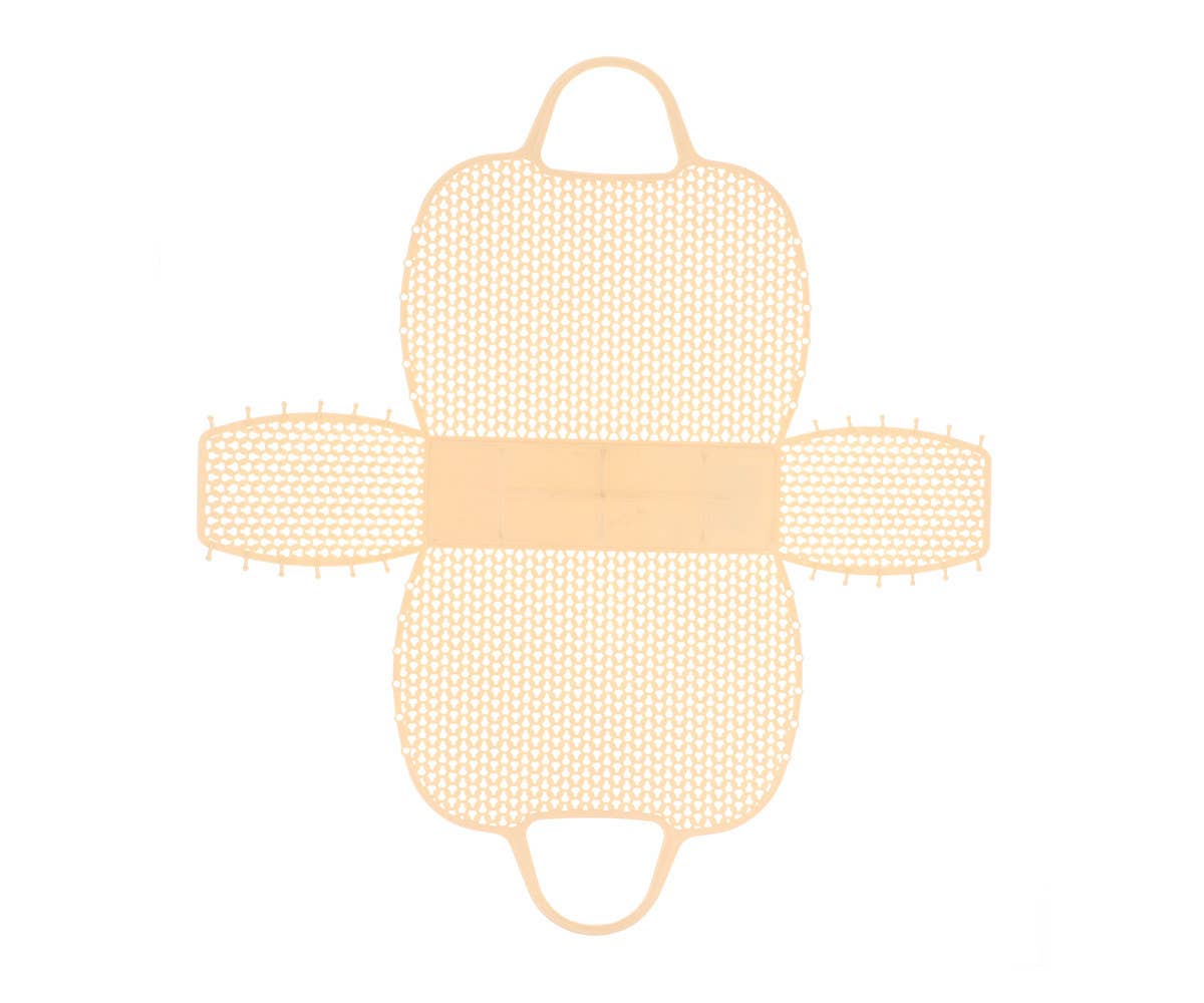 Panier Rétro Vintage Sunny Monnëka en plastique recyclable avec filet intégré, idéal pour la plage, la piscine et les sorties estivales.