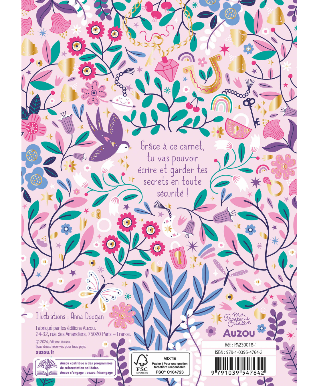 Mon carnet secret bijou porte-bonheur rose - AUZOU