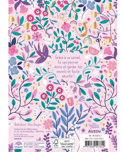 Mon carnet secret bijou porte-bonheur rose - AUZOU