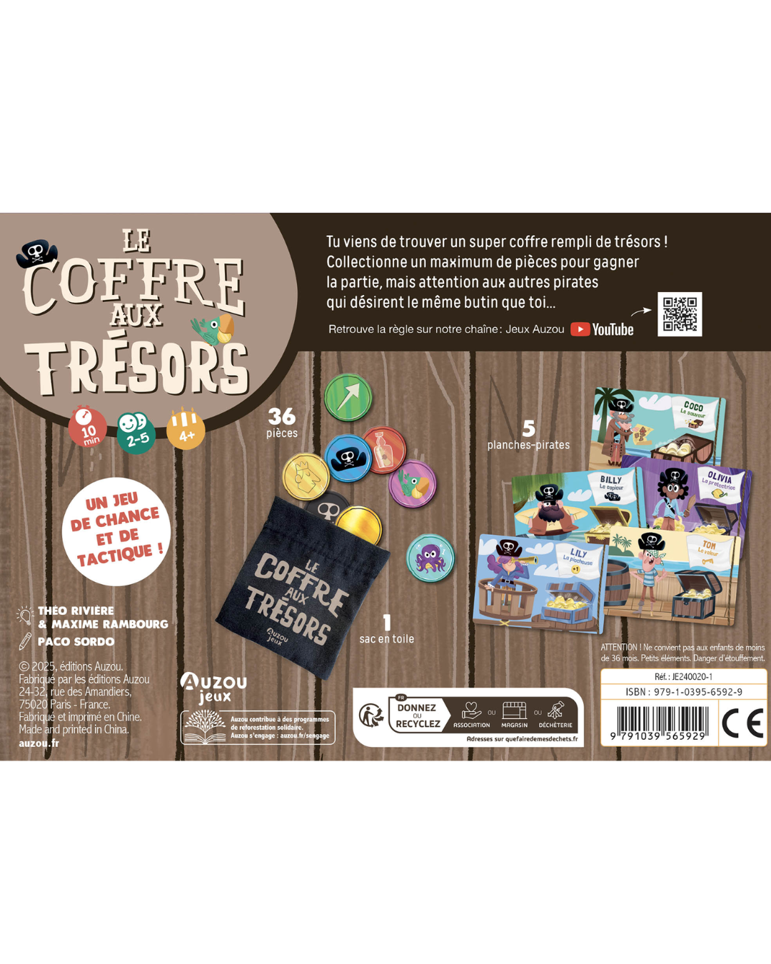 P'tit jeu "Le coffre aux trésors" - AUZOU