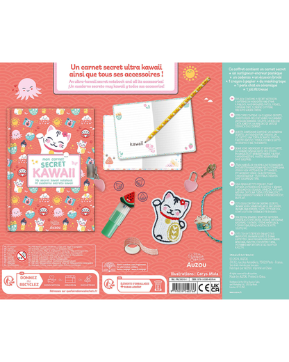 Coffret "Mon carnet secret Kawaï" - AUZOU