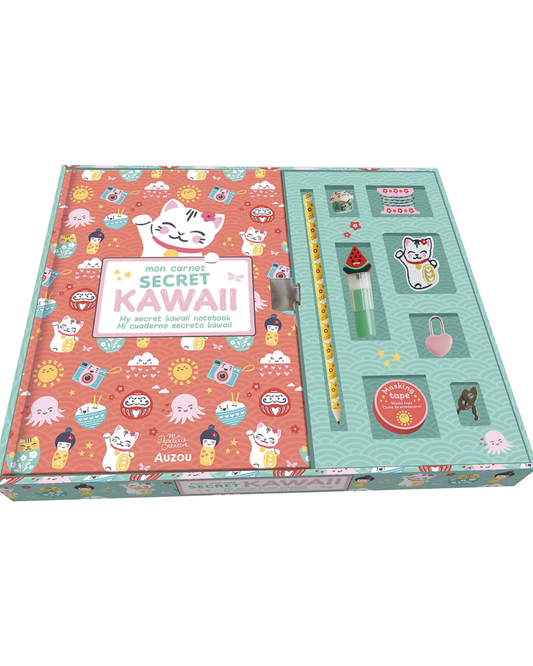 Coffret "Mon carnet secret Kawaï" - AUZOU
