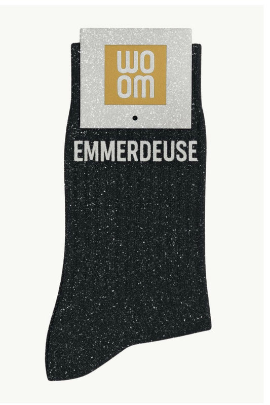 Chaussette à paillettes Emmerdeuse"