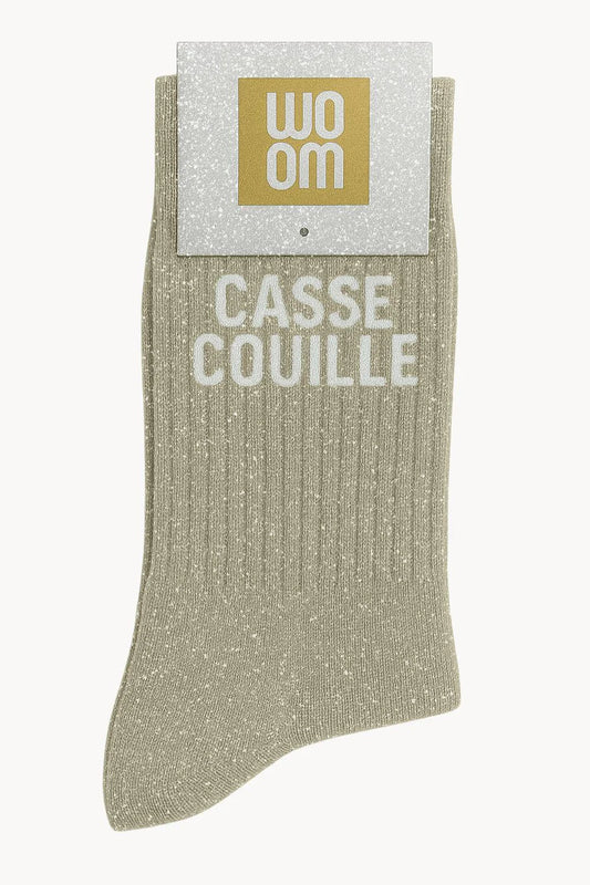 Chaussette à paillettes "Casse-couille"