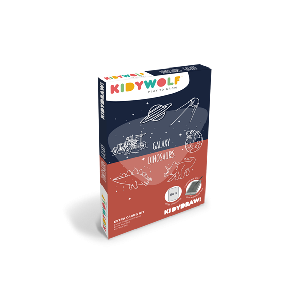 Refill KIDYDRAW-MINI - Cartes thèmes "Galaxie et Dinosaures"
