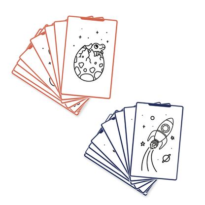 Refill KIDYDRAW-MINI - Cartes thèmes "Galaxie et Dinosaures"