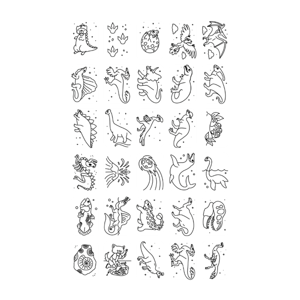 Refill KIDYDRAW-MINI - Cartes thèmes "Galaxie et Dinosaures"