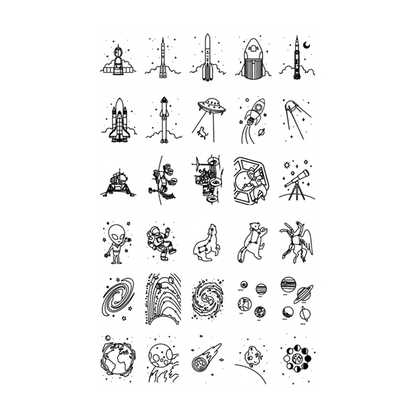 Refill KIDYDRAW-MINI - Cartes thèmes "Galaxie et Dinosaures"