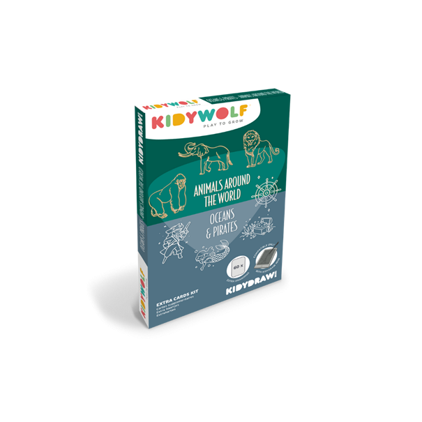 Refill KIDYDRAW-MINI - Cartes thèmes "Animaux autour du monde et Océans & Pirates "