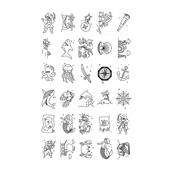 Refill KIDYDRAW-MINI - Cartes thèmes "Animaux autour du monde et Océans & Pirates "