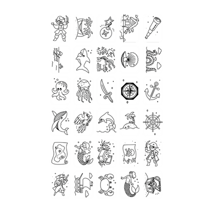 Refill KIDYDRAW-MINI - Cartes thèmes "Animaux autour du monde et Océans & Pirates "