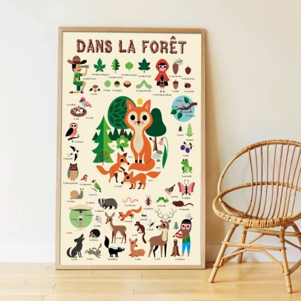 Poster éducatif avec stickers La Forêt - POPPIK