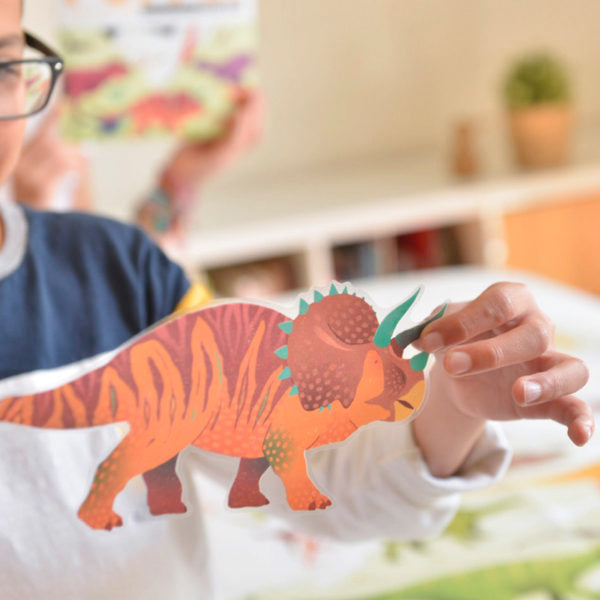 Poster éducatif avec stickers Dinosaures - POPPIK