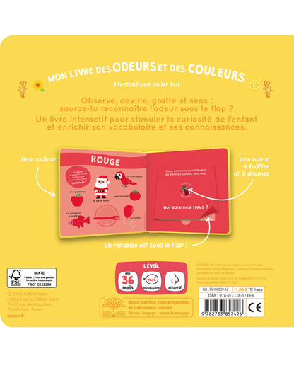 Mon livre des odeurs et des couleurs "Mes premières odeurs" - AUZOU