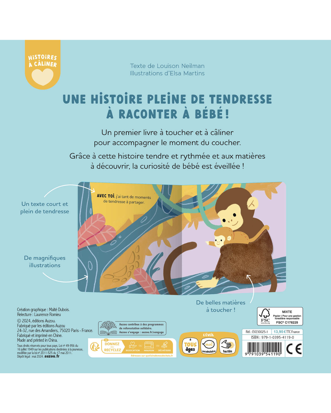 Livre Histoire à câliner "Toujours avec toi" - AUZOU