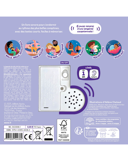 Livres mes premières sonores "Mes comptines pour faire dodo" - AUZOU