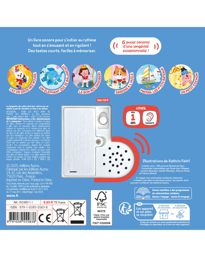 Livre mes premières sonores "Mes comptines pour rigoler" - AUZOU