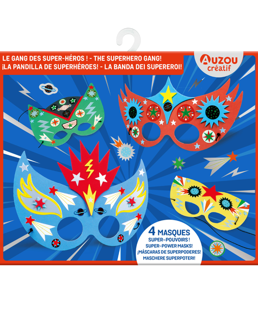Ma pochette d'artiste "Masques à décorer Le gang des Super-héros" - AUZOU