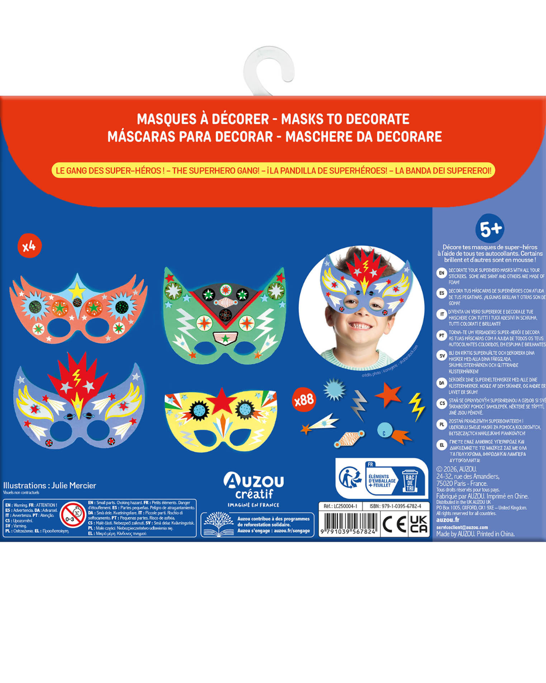 Ma pochette d'artiste "Masques à décorer Le gang des Super-héros" - AUZOU