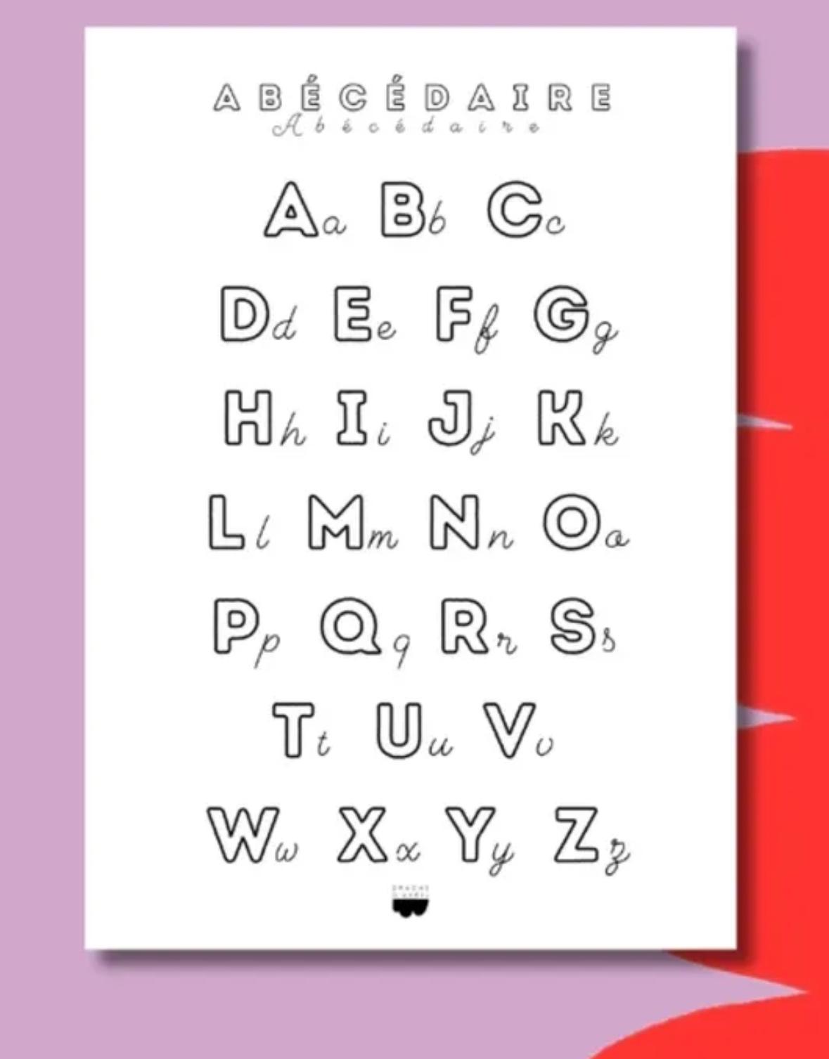 Affiche abécédaire à colorier