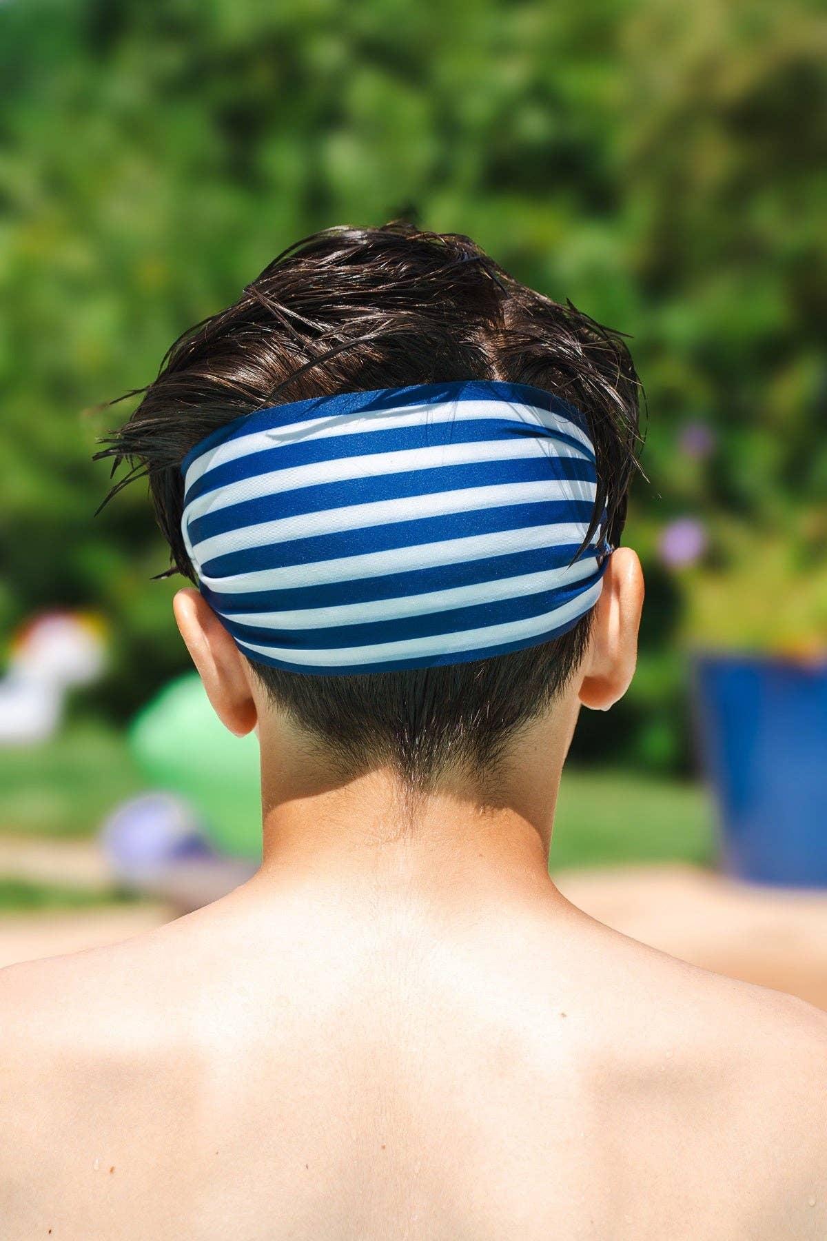 lunettes de piscine enfant Marinière Waterplops avec bandeau stretch