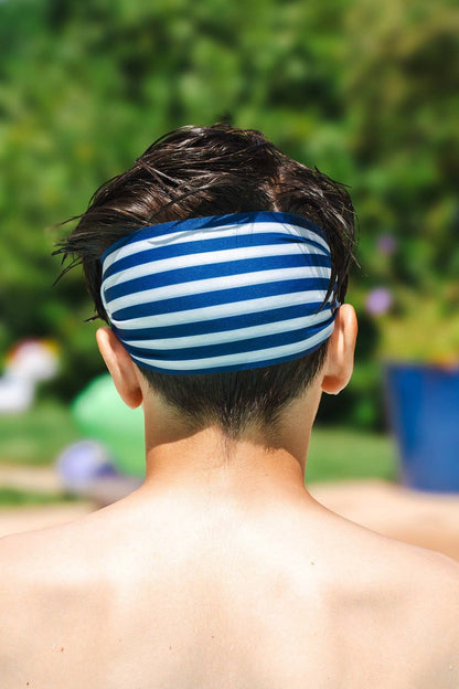 lunettes de piscine enfant Marinière Waterplops avec bandeau stretch