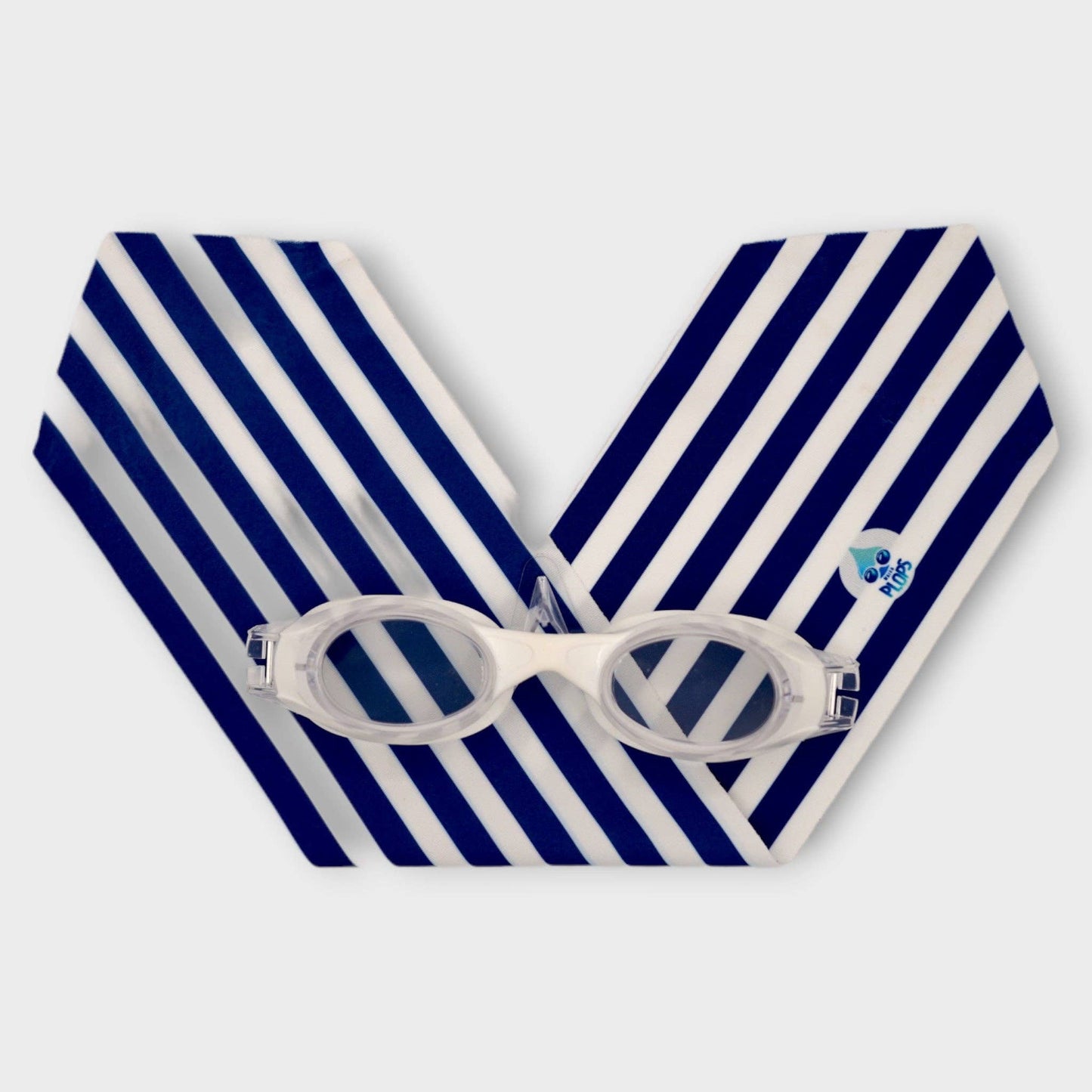 lunettes de piscine enfant Marinière Waterplops avec bandeau stretch
