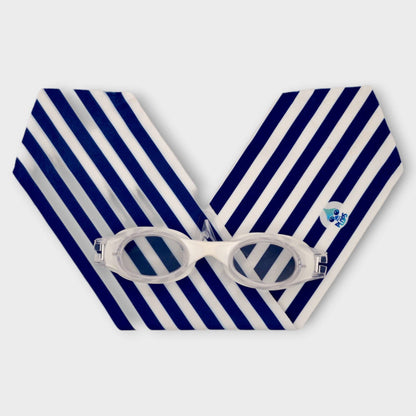 lunettes de piscine enfant Marinière Waterplops avec bandeau stretch
