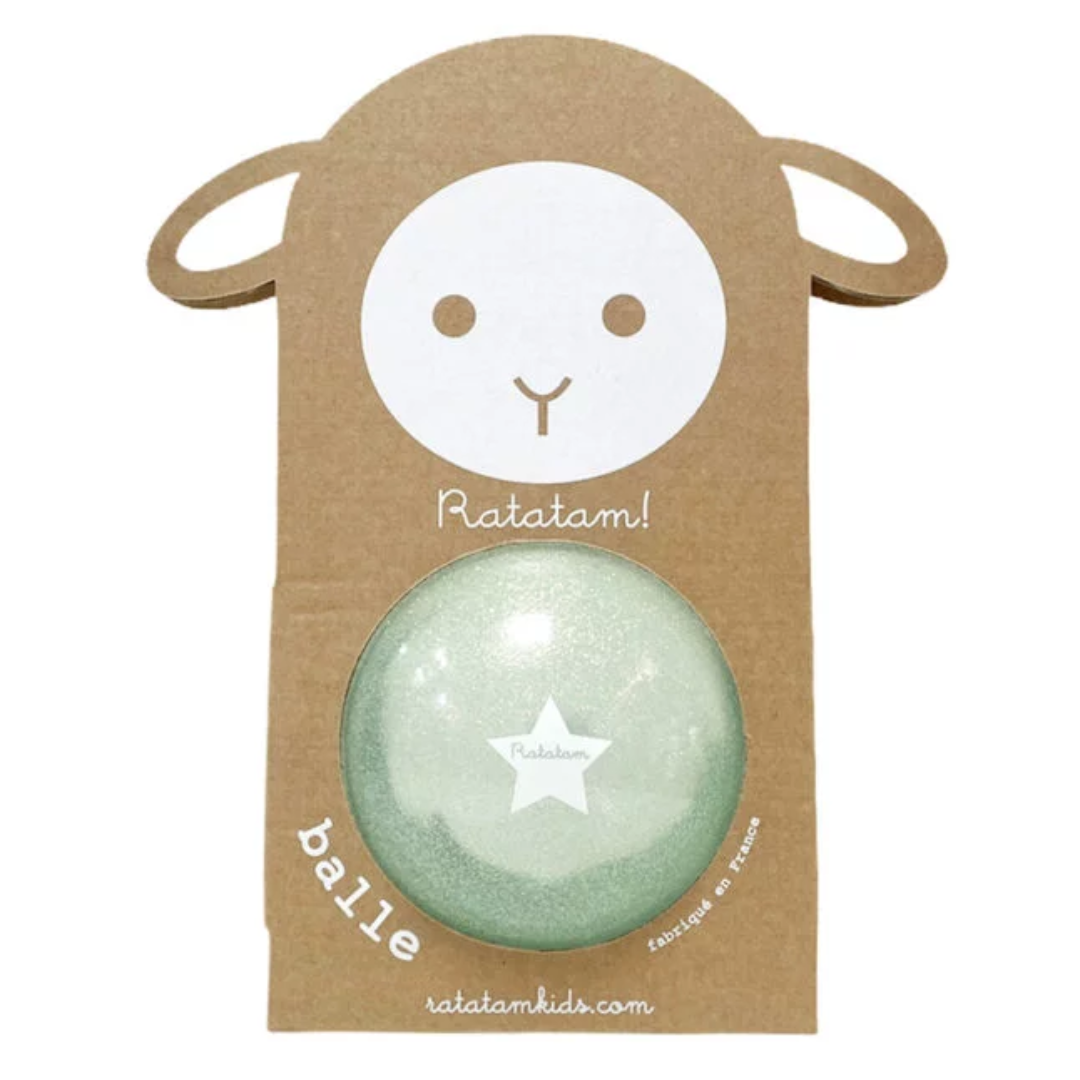 ballon pailleté bleu 10cm, ratatam, cadeau 1 ans