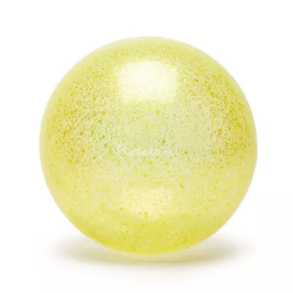 ballon rebondissante 10cm paillété jaune, cadeau à partir de 1 ans