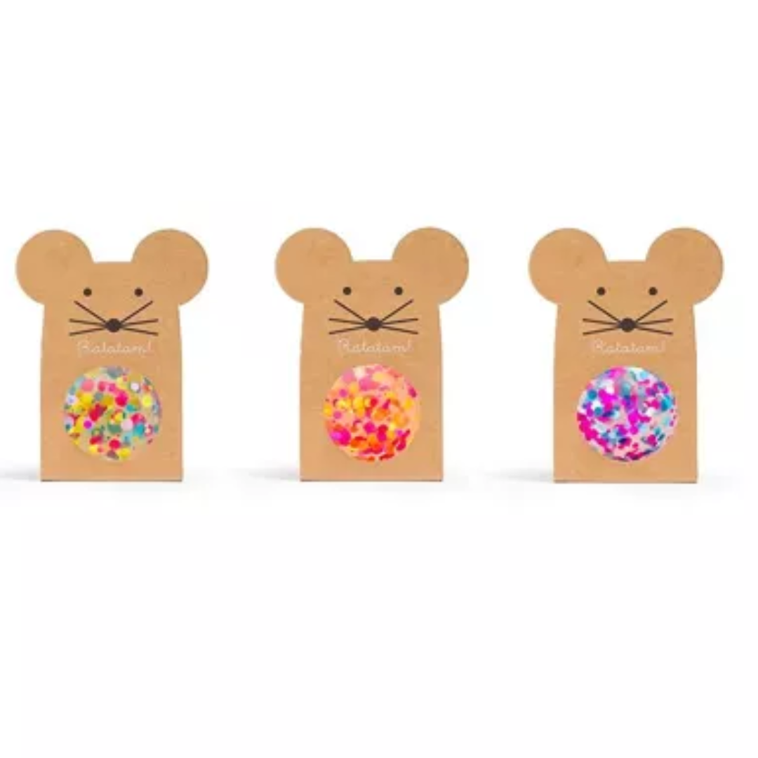 balle rebondissante souris Ratatam pailletée pour enfant