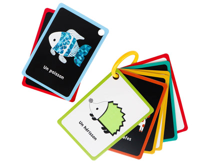 cartes d'éveils pour bébé à contraste, cartes noir et blanc bébé, détachable