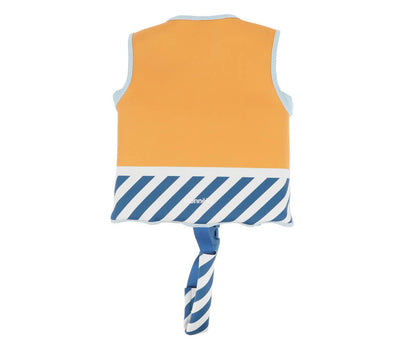 Gilet de natation Stripes Blues & Beyond Monnëka pour enfant avec flotteurs intégrés et fermeture sécurisée pour apprendre à nager.