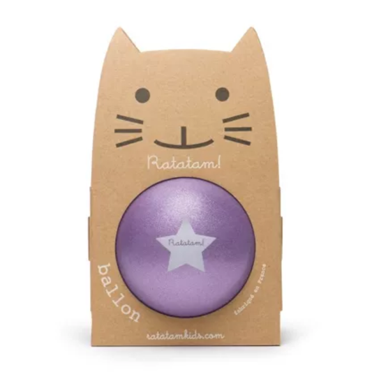 Grand ballon violet pailleté Ratatam 22cm