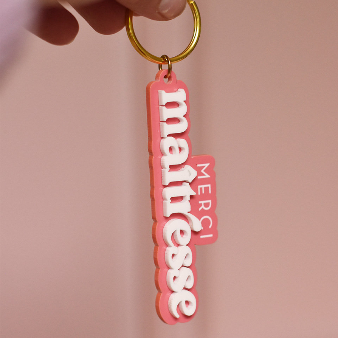 porte-clés Merci Maîtresse cadeau de fin d'année scolaire